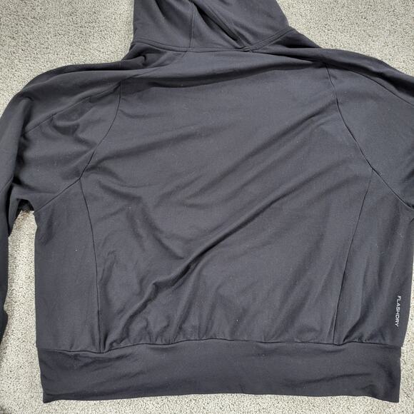 The North Face Womens Flashdry Hoodie XL Black Crisscross Cropped Thumb Holes - Picture 12 of 16